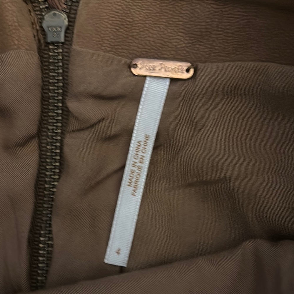 Free People Tan Pencil Mini Skirt Casual - Picture 3 of 5